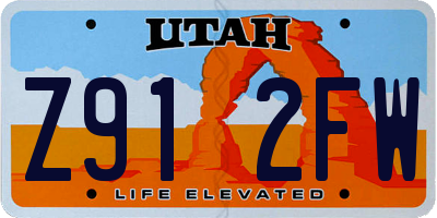 UT license plate Z912FW