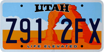 UT license plate Z912FX