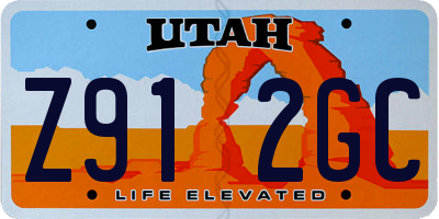 UT license plate Z912GC