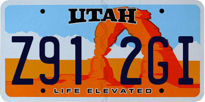UT license plate Z912GI