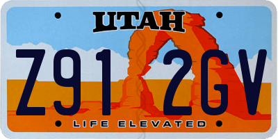 UT license plate Z912GV
