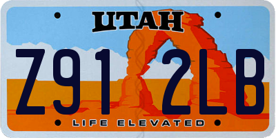 UT license plate Z912LB