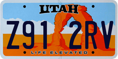 UT license plate Z912RV