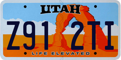 UT license plate Z912TI