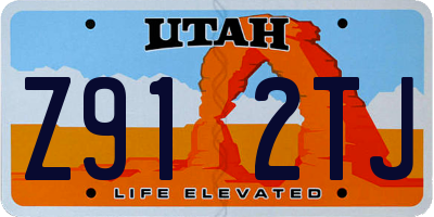 UT license plate Z912TJ