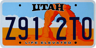 UT license plate Z912TO