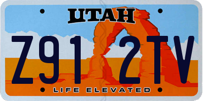 UT license plate Z912TV