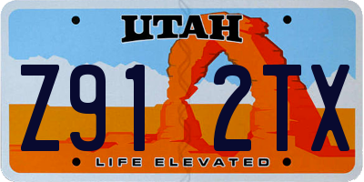 UT license plate Z912TX