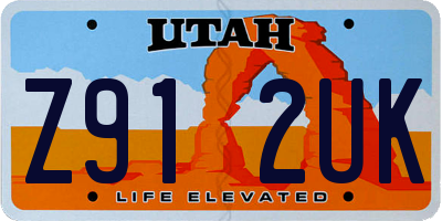 UT license plate Z912UK