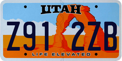 UT license plate Z912ZB