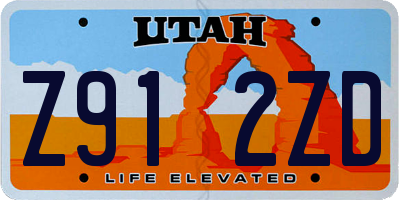 UT license plate Z912ZD