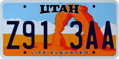 UT license plate Z913AA