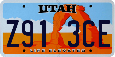 UT license plate Z913CE