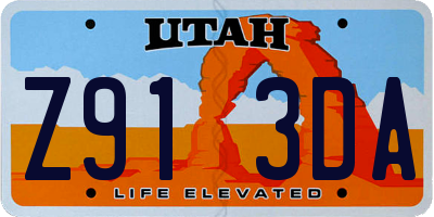 UT license plate Z913DA