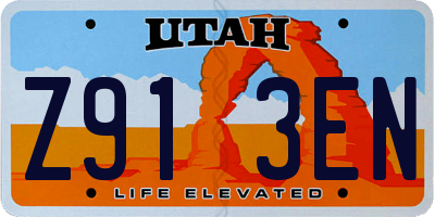 UT license plate Z913EN