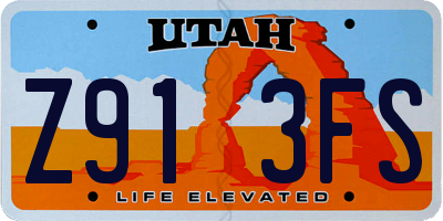 UT license plate Z913FS