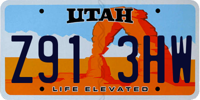 UT license plate Z913HW