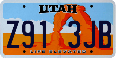 UT license plate Z913JB