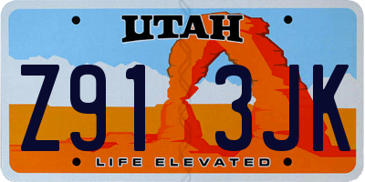 UT license plate Z913JK