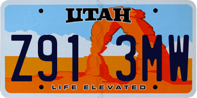 UT license plate Z913MW