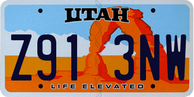 UT license plate Z913NW