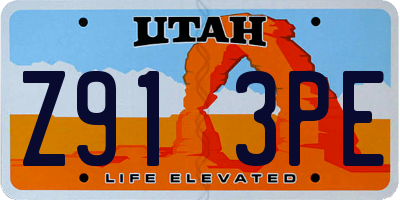 UT license plate Z913PE
