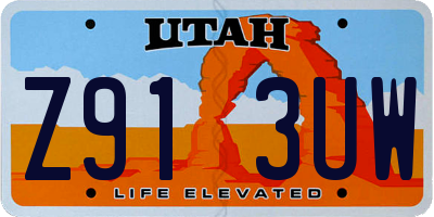 UT license plate Z913UW