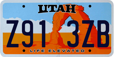 UT license plate Z913ZB