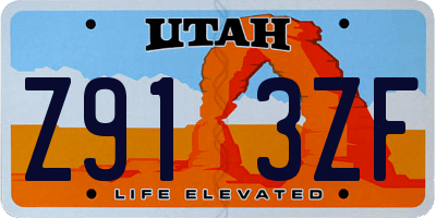 UT license plate Z913ZF