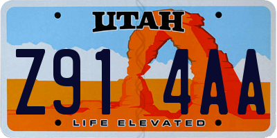 UT license plate Z914AA