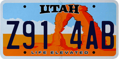 UT license plate Z914AB