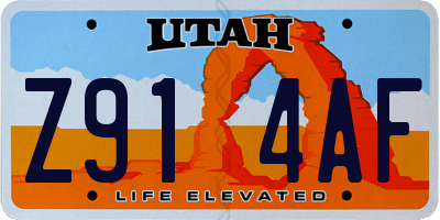 UT license plate Z914AF
