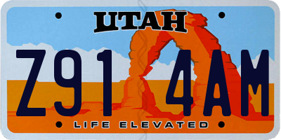 UT license plate Z914AM