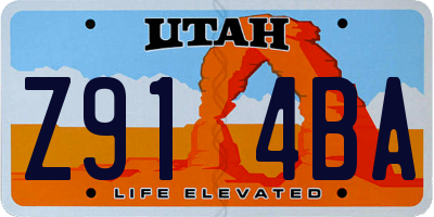 UT license plate Z914BA