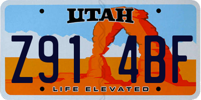 UT license plate Z914BF