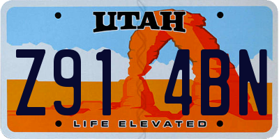 UT license plate Z914BN