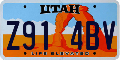 UT license plate Z914BV