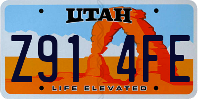 UT license plate Z914FE
