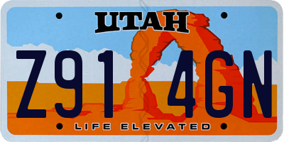 UT license plate Z914GN