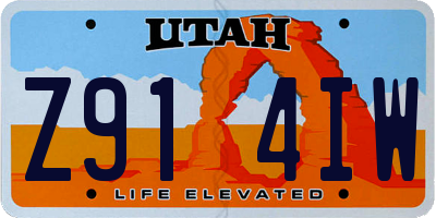 UT license plate Z914IW