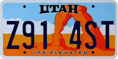 UT license plate Z914ST