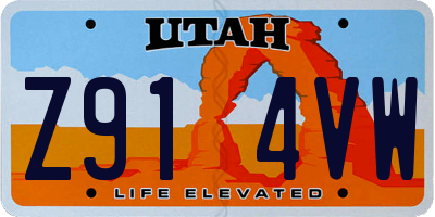 UT license plate Z914VW