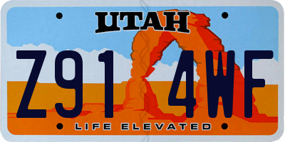 UT license plate Z914WF