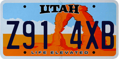 UT license plate Z914XB