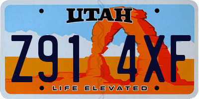 UT license plate Z914XF