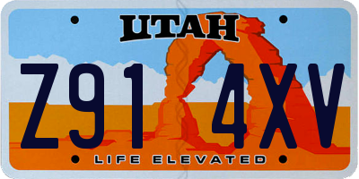 UT license plate Z914XV