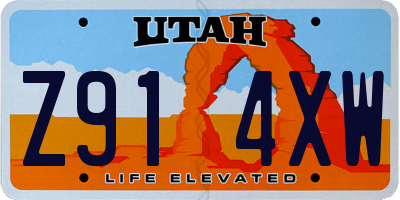 UT license plate Z914XW
