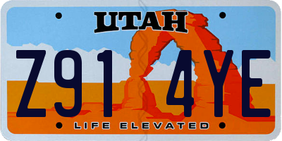 UT license plate Z914YE
