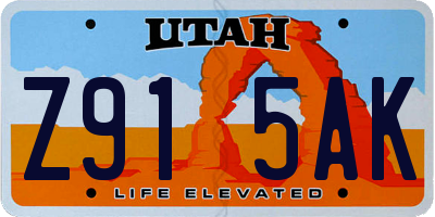 UT license plate Z915AK