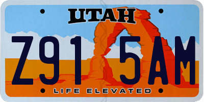 UT license plate Z915AM